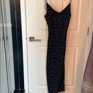 Black dress with white hearts